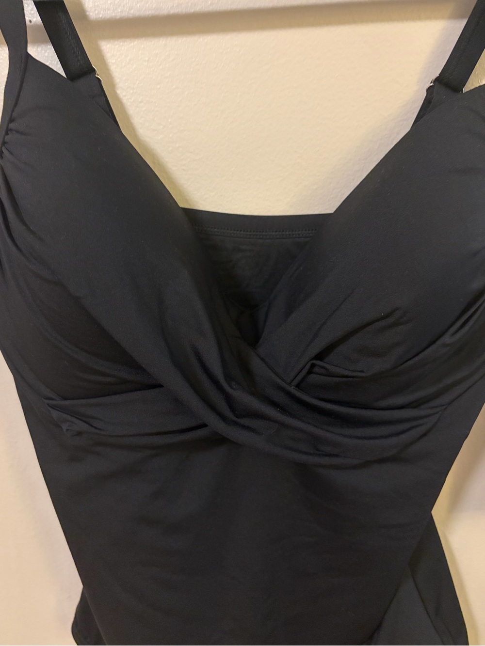 Lands End One-Piece Black Lycra Swimsuit Womens size 12 NWT